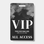 Badge Événement VIP Noir Blanc (Avant)