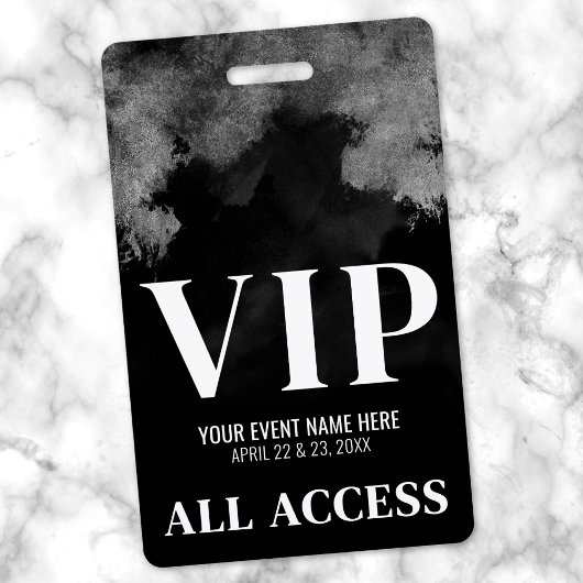 Badge Événement VIP Noir Blanc