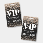 Badge Événement VIP Or Noir (Avant & arrière)