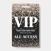 Badge Événement VIP Or Noir (Arrière)
