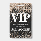 Badge Événement VIP Or Noir (Avant)