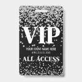 Badge Événement VIP Silver Glitter (Avant)