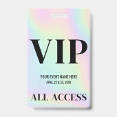 Badge Événement VIP Simple Holographique (Arrière)