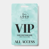 Badge Événement VIP Simple Logo Moderne (Arrière)