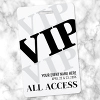 Événement VIP Simple Noir Blanc