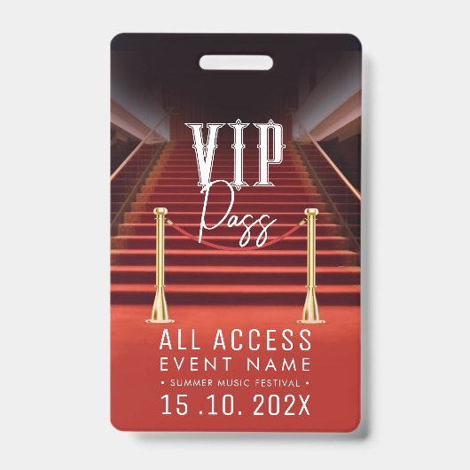 Badge Événement VIP tout accès (Avant)