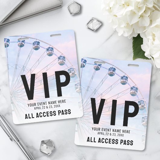 Badge Événement VIP Tout Accès