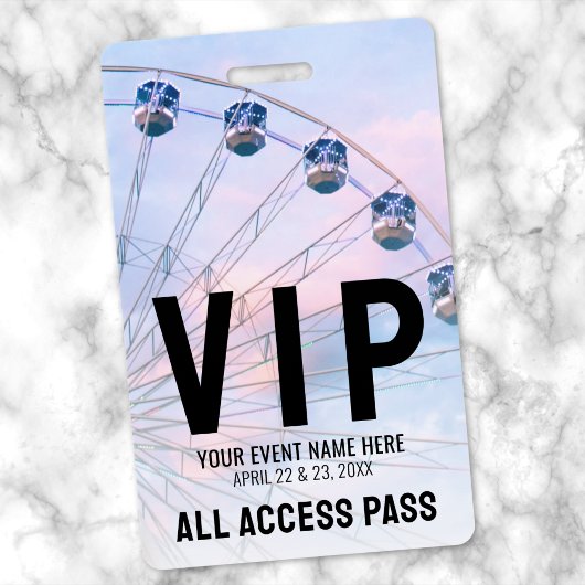 Badge Événement VIP Tout Accès