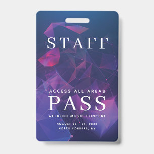 Badge Événements Société All Access Pass Personnel
