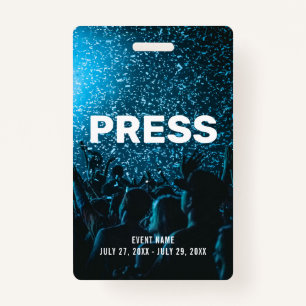 Badge Event Photo PRESS All Access Pass Identifiant de l
