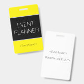 Badge "EVENT PLANNER" élégant (Avant & arrière)