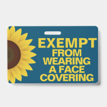 Badge Exempté de Masque Fleur de Tournesol