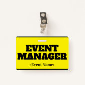 Badge Eyecatching "EVENT MANAGER" (Devant avec clip)