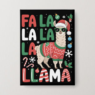 Badge Fa La La Lama Drôle Lama Noël Amateur D'animaux 