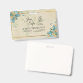 Badge Faire-part de mariage décontracté en verdure émera (Avant & arrière)