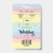 Badge Faire-part de mariage Festival Rainbow Fun (Arrière)