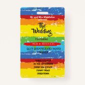 Badge Faire-part de mariage Festival Rainbow Fun (Devant)