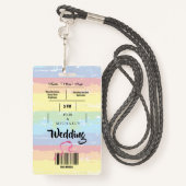 Badge Faire-part de mariage Festival Rainbow Fun (Derrière avec lanière)