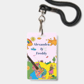 Badge Faire-part de mariage Russe Festival Hippie Fun (Front with Lanyard)