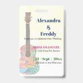 Badge Faire-part de mariage Russe Festival Hippie Fun (Back)