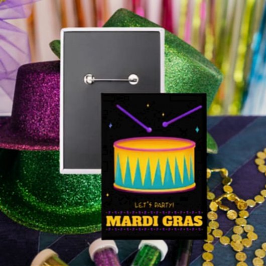 Badge Faisons la fête ! Bouton Mardi Gras