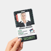 Badge Falling Code Cyber Security Shield Employee ID (Manuel / portable)