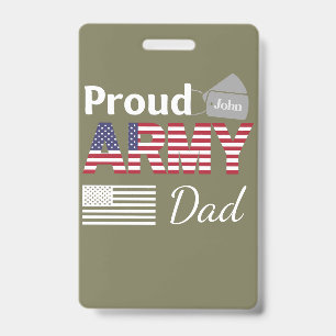 Badge Famille de l'armée fière personnalisée Papa
