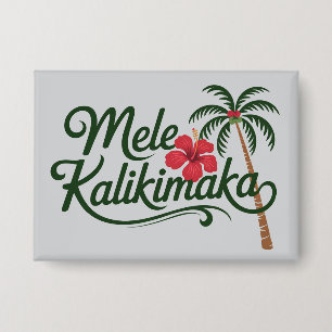 Badge Famille de Noël Mele Kalikimaka Plage d'Hawaï 