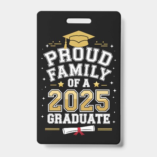 Badge Famille Fière D'Un Diplôme De 2025 (Avant)