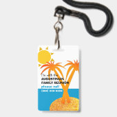 Badge Famille Réunion Vacances d'été PERDU ENFANT (Front with Lanyard)