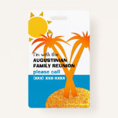 Badge Famille Réunion Vacances d'été PERDU ENFANT (Devant)