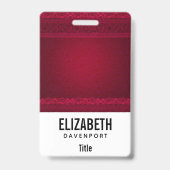 Badge Fancy & Élégant Fond Rouge Élégant (Arrière)