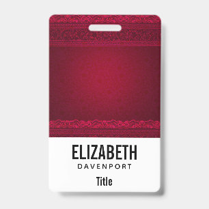 Badge Fancy & Élégant Fond Rouge Élégant