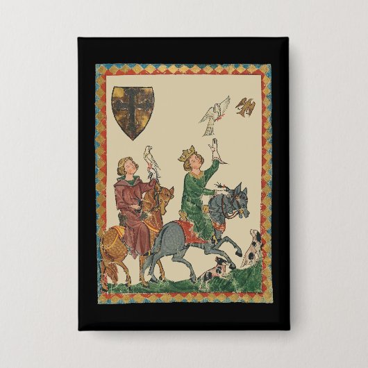 Badge Fauconnerie, Codex Manesse du XIVe siècle (Recto)