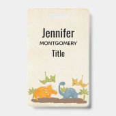 Badge Faune sauvage de Cute Dinosaure (Back)