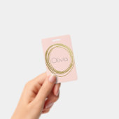 Badge Faux Gold Abstrait Circle Design avec nom (Manuel / portable)