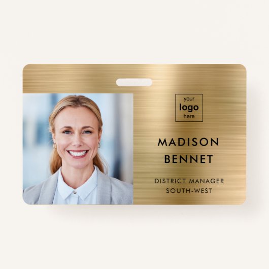 Badge Faux Gold Metallic Entreprise ID photo (Devant)