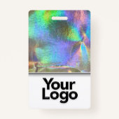 Badge Faux Holographic Professional CNA Infirmière Photo (Dos)