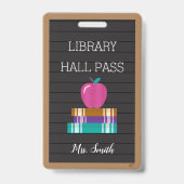 Badge Faux Letter Board Books & Apple Library Hall Pass (Avant)