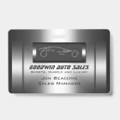 Badge Faux métal, argent auto - Ventes automatiques (Dos)