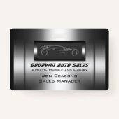 Badge Faux métal, argent auto - Ventes automatiques (Dos)