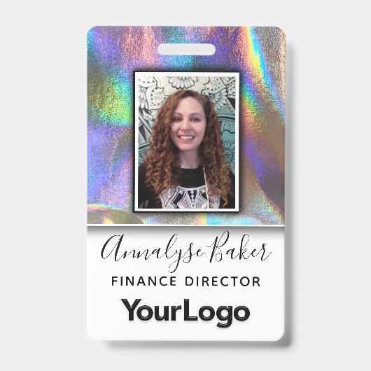 Badge Faux Nom de Photo d'infirmière professionnelle en (Avant)