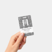 Badge Faux Parties scintillant en argent Texture Look &  (Manuel / portable)