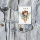 Badge Fée de la Forêt Enchantée : lutin vert pastel (Insitu)