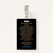Badge Feiler & Rothschild lluminati Diplomatic Identity (Dos avec clip)