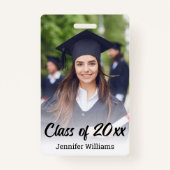 Badge félicitations photo graduation élégant moderne (Devant)
