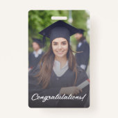 Badge félicitations photo graduation élégant moderne (Dos)