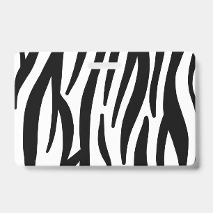 Badge féminin chic stylé noir blanc imprimé zèbre