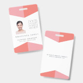 Badge Femme Entreprise Photo ID Identification Plastique (Front & Back)