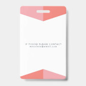 Badge Femme Entreprise Photo ID Identification Plastique (Back)